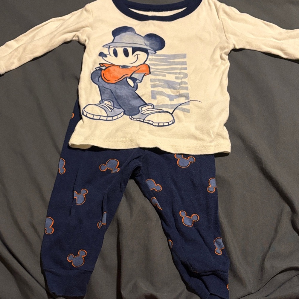 Disney Cream and Navy Kids Pajama Set